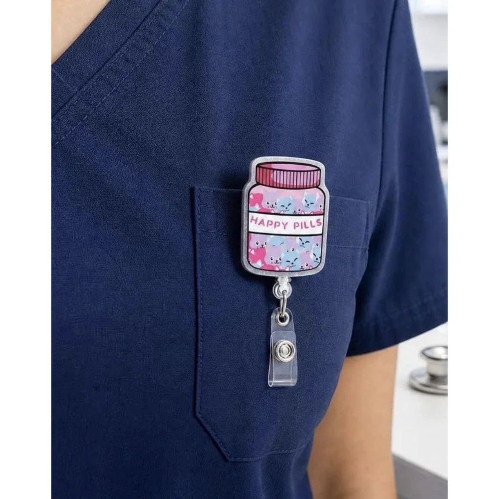 Funny Cat Nurse Badge Reel Cute NEW